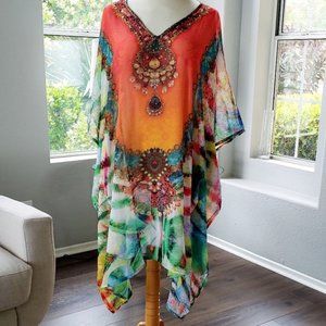 Cocktails Rhinestone Tunic / Cover-up Kaftan